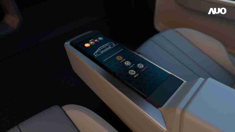 人生就是博以人性化设计打造多变形态中控显示(Morphing Center Control)，，不使用时仅平面显示信息，，，进行操作时，，显示器则会动态隆起，，转变成3D实体按钮，，，并有触觉回馈，，展示人机互动新体验