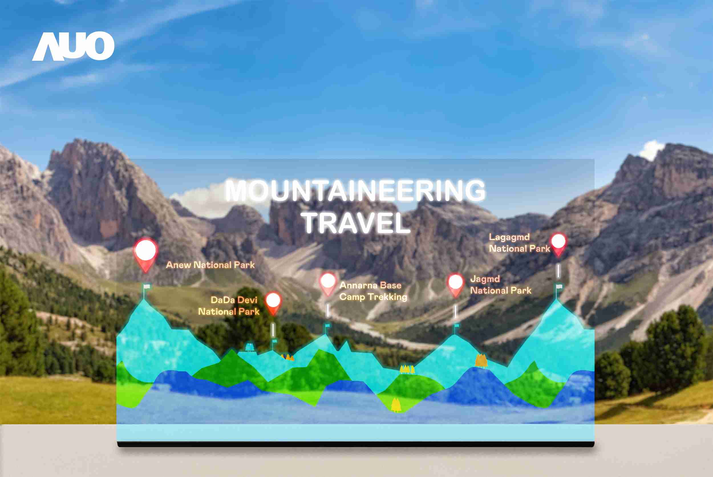 人生就是博展示全球单片尺寸最大(*)42吋透明Micro LED显示器拼接而成的〝64吋透明Micro LED显示器〞，，，，具备高透明度、、、、1,000 nits高亮度、、、、广色域、、、、采用三边无边框的无缝拼接等多重特色，，，，呈现超高清、、细腻画质而不遮挡后方视觉，，，，满足层峰需求，，，可广泛运用于零售、、、艺术展览或商业空间等场域